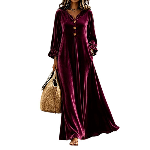 Damen samt maxikleid - damen,