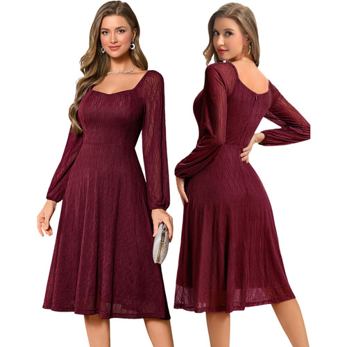 Damen midi cocktailkleid - midi,