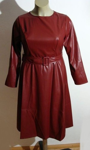 Leder imitat kleid - kleid, weinrot