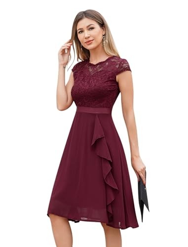 Cocktailkleid kurzarm spitze - kurzarm,